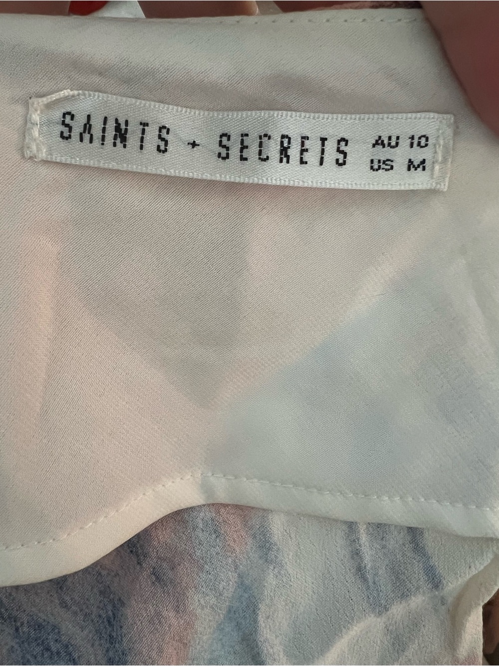 Saints + Secrets Pink & Blue Marble-Print Cowl Midi Dress with Side Slit - Picture 3 of 3